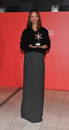 Turin, Italy Zoe Saldana receives the Stella della Mole Award at the National Cinema Museum In the photo:Zoe Saldana Stella della Mole Award  Copyright: xNickxZonnax xipa-agency.netx xNickxZonnax IPA_Agency_IPA52044346