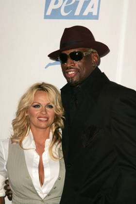 RECORD DATE NOT STATED Pamela Anderson and Dennis Rodman at PETA s 25th Anniversary Gala and Humanitarian Awards Show. Paramount Pictures, Hollywood, CA. 09-10-05 , 11263544.jpg, talent, people, star, person, popular, famous, entertainment, fame, celebrity, event,
