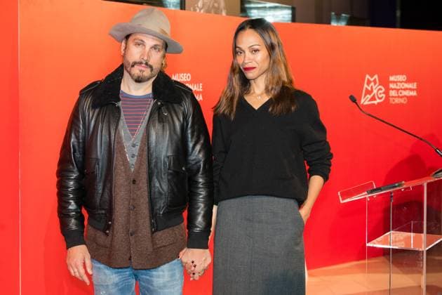 Turin, Italy. 3rd December 2024. Actress Zoe Saldana with husband film director Marco Perego in Turin (Italy) where she received the Stella della Mole award at Italian National Museum of Cinema  Copyright: xMarcoxDestefanisx xipa-agency.nex xMarcoxDestefanisx IPA_Agency_IPA52059868