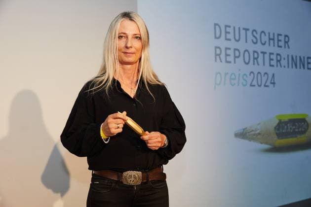 Reporterinnen Preis 2024 Award ceremony in the disused Cank department store in Berlin Neukölln Pictured