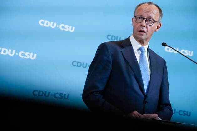 CDU CSU-Bundestagsfraktion, Merz Fraktionssitzung CDU CSU-Bundestagsfraktion, Pressestatement, Vorsitzender CDU und CDU CSU-Bundestagsfraktion, Friedrich Merz Berlin Berlin GER *** CDU CSU parliamentary group, Merz parliamentary group meeting CDU CSU parliamentary group, Press statement, Chairman CDU and CDU CSU parliamentary group, Friedrich Merz Berlin Berlin GER