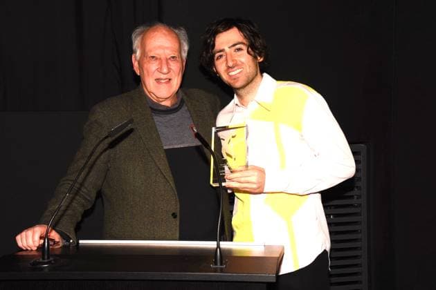 Werner Herzog Director Laudator Harley Chamandy Director Werner Herzog Film Award 2024 Award Winner Munich 06 12 2024 Filmmuseum Jakobsplatz Werner Herzog Film Award 2024 Presentation to Harley Chamandy Canadian director for the film ALLEN SUNSHINE¨ ¨¨¨¨¨ Munich