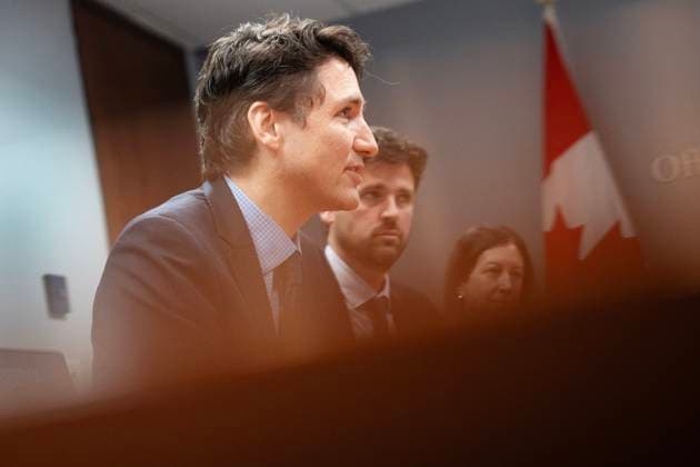 December 9, 2024, Halifax, Ns, Canada: Prime Minister Justin Trudeau, left, Minister of Housing, Infrastructure and Communities Sean Fraser meet with Nova Scotia Premier Tim Houston in Halifax on Monday, December 9, 2024. Halifax Canada  - ZUMAc35_ 20241209_zaf_c35_008 Copyright: xDarrenxCalabresex