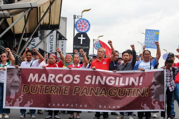 News Themen der Woche KW50 News Bilder des Tages International Human Rights Day Protest 2024 Progressive groups march to the streets of Recto Avenue, Manila, Philippines to mark the annual celebration of the International Human Rights Day on December 10, 2024. Copyright: xDeoxMontesclarosx