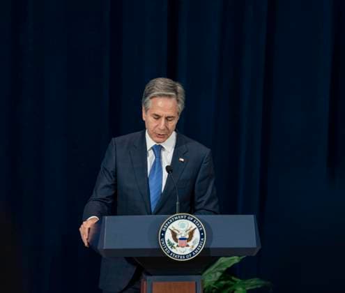 Secretary Of State Antony J. Blinken Will Deliver remarks Secretary™s Human Rights Defender Award Ceremony On December 10, 2024, in Washington, D.C., United States, Secretary of State Antony J. Blinken delivers remarks at the Secretary s Human Rights Defender Award Ceremony at the Department of State. The Secretary is joined by Under Secretary of State for Civilian Security, Democracy, and Human Rights Uzra Zeya and Assistant Secretary of State for Democracy, Human Rights, and Labor Dafna Rand. The award recipients from Azerbaijan, Bolivia, Burma, Colombia, Eswatini, Ghana, Kuwait, and the Kyrgyz Republic demonstrate leadership, courage, and impact in the promotion of human rights. Washington DC United States Copyright: xAndrewxThomasx originalFilename: thomas-notitle241210_npCzN.jpg
