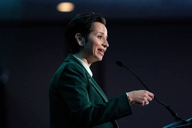 December 10, 2024, Ottawa, On, Canada: Conservative Deputy Leader Melissa Lantsman delivers remarks at the annual Equal Voice gala in Ottawa, on Tuesday, Dec. 10, 2024. Ottawa Canada  - ZUMAc35_ 20241210_zaf_c35_052 Copyright: xSpencerxColbyx