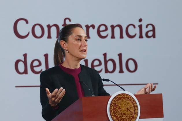 Mexico s President, Claudia Sheinbaum Pardo, speaking during a briefing conference where talk about the process of electing the judges at the National Palace. on December 11, 2024 in Mexico City, Mexico. Mexico City Mexico - ZUMAe321 20241211_zia_e321_009 Copyright: xCarlosxSantiagox