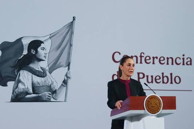 Mexico s President, Claudia Sheinbaum Pardo, speaking during a briefing conference where talk about the process of electing the judges at the National Palace. on December 11, 2024 in Mexico City, Mexico. Mexico City Mexico - ZUMAe321 20241211_zia_e321_017 Copyright: xCarlosxSantiagox