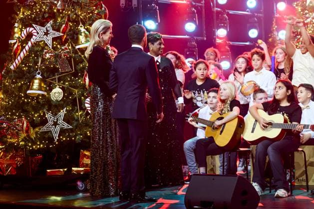 Leusden, The Netherlands, 2024-12-12 13:05:58 LEUSDEN, 12-12-2024, AFAS Theater Recordings of the Christmas Music Gala 2024. Young musical creatives join forces with famous artists. Special guest is the honorary chair of the More Music in the Classroom foundation: Queen Maxima PHOTO: NLBeeld Patrick van Emst Credit: NL Beeld Patrick van Emst  Copyright: xx x