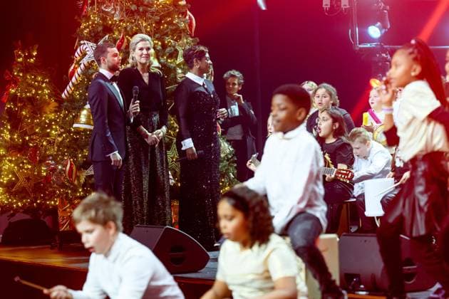 Leusden, The Netherlands, 2024-12-12 13:07:03 LEUSDEN, 12-12-2024, AFAS Theater Recordings of the Christmas Music Gala 2024. Young musical creatives join forces with famous artists. Special guest is the honorary chair of the More Music in the Classroom foundation: Queen Maxima PHOTO: NLBeeld Patrick van Emst Credit: NL Beeld Patrick van Emst  Copyright: xx x