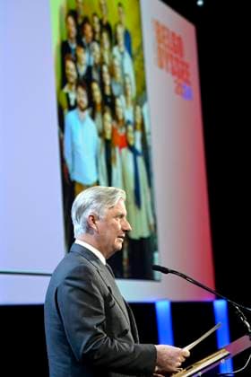 King Philippe attends the Belgodyssée awards ceremony BRUSSELS, BELGIUM - DECEMBER 12 : King Philippe attends the Belgodyssée awards ceremony at The Egg in Brussels. This latest edition marks an important milestone, as it celebrates the 20th anniversary of the renowned competition for young journalistic talent on December 12, 2024 in Brussels, Belgium, 12 12 2024 Brussels Belgium  Copyright: xDidierxLebrunx