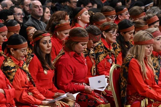 December 12, 2024, Vatican City, VATICAN: Folk Mexican group during the mass for Our Lady of Guadalupe in St. Peter s Basilica at the Vatican, 12 December 2024.ANSA MAURIZIO BRAMBATTI Vatican City VATICAN  - ZUMAa110 20241212_zaf_a110_030 Copyright: xMaurizioxBrambattix