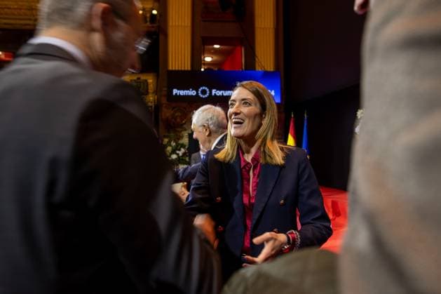 Forum Europa 2024 Award ceremony for Roberta Metsola in Madrid - 13 Dec 2024 Roberta Metsola, President of the European Parliament seen during the Forum Europa 2024 Award ceremony. Madrid Spain Copyright: xDavidxCanalesx xSOPAxImagesx DCNEFMetzola241211-42