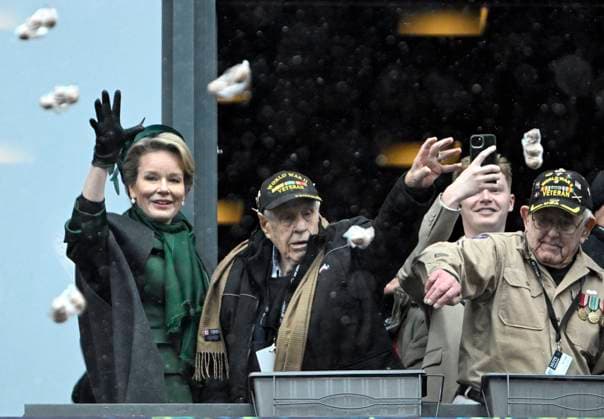 Entertainment Themen der Woche KW50 Entertainment Bilder des Tages King Philippe and Queen Mathilde take part in the commemorations of the battle of Ardennes BASTOGNE, BELGIUM - DECEMBER 14 : King Philippe and Queen Mathilde take part in the commemorations of the 80th anniversary of the start of the battle of Ardennes. King Philippe and Queen Mathilde are accompanied by the Grand Duke Henri and Grand Duchess Maria Teresa of Luxembourg 1) General McAuliffe Monument (review of the detachments, laying of flowers and meeting with the inhabitants) 2) Bastogne Town Hall (signing of the visitors book, meeting with veterans, participation in the traditional walnut toss on the balcony) 3) Speech by King Philippe at Espace 23 and meeting with the American delegation on December 14, 2024 in Bastogne, Belgium, 14  Copyright: xDidierxLebrunx