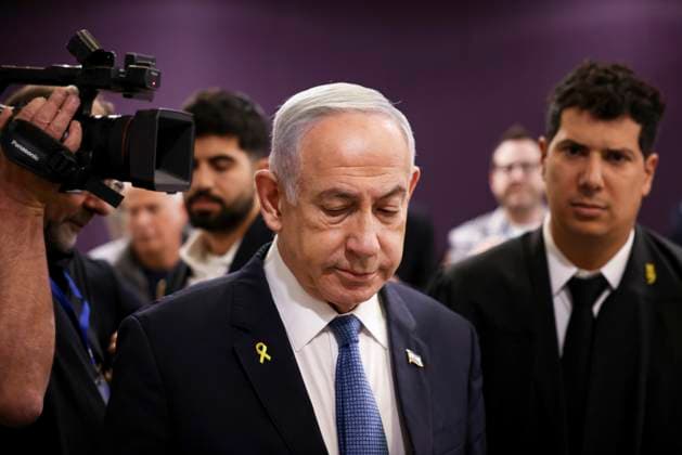 News Bilder der Woche KW51 Bilder des Jahres 2024, News 12 Dezember News Bilder des Tages Israeli Prime Minister Benjamin Netanyahu attends his trial on corruption charges at the district court in Tel Aviv, Israel, on Monday, December 16, 2024. His testimony continues. Pool  JERX20241216101 StoyanxNenov