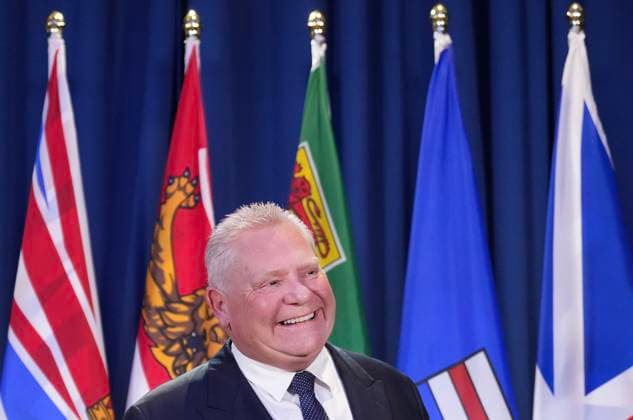 December 16, 2024, Toronto, On, CANADA: Ontario premier Doug Ford speaks to the media during the fall meetings of Canada s premiers hosted by Ontario in Toronto on Monday, December 16, 2024. Toronto CANADA  - ZUMAc35_ 20241216_zaf_c35_005 Copyright: xNathanxDenettex