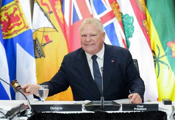 December 16, 2024, Toronto, On, CANADA: Ontario Premier Doug Ford hosts a meeting during the fall meetings of Canada s premiers hosted by Ontario in Toronto, Monday, Dec. 16, 2024. Toronto CANADA  - ZUMAc35_ 20241216_zaf_c35_018 Copyright: xNathanxDenettex