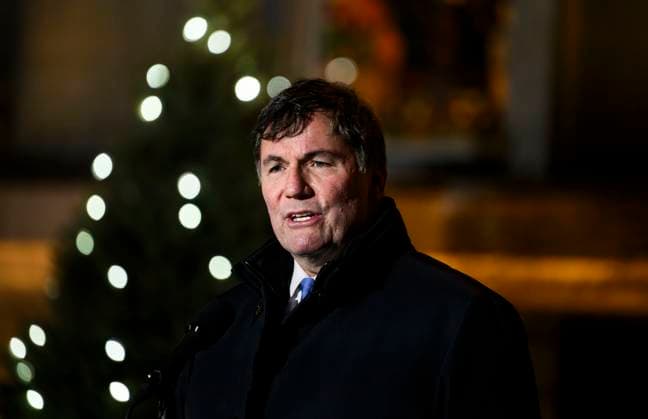 December 16, 2024, Ottawa, On, CAN: Dominic LeBlanc, Minister of Finance, Public Safety and Intergovernmental Affairs, participates in a news conference after a swearing in ceremony at Rideau Hall in Ottawa, on Monday, Dec. 16, 2024. Ottawa CAN - ZUMAc35_ 20241216_zaf_c35_162 Copyright: xJustinxTangx