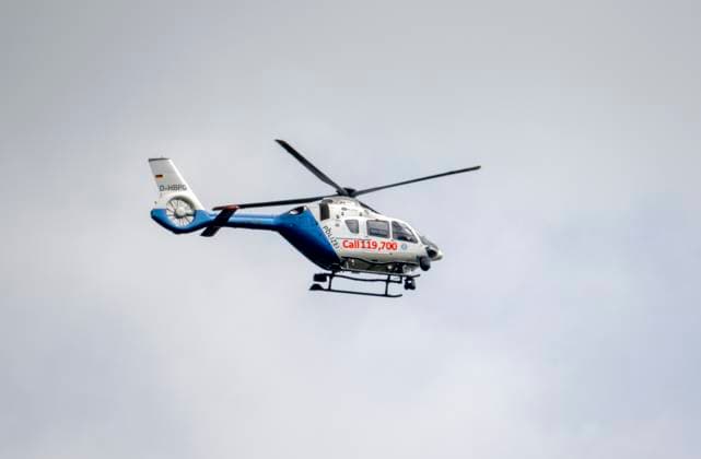 17 06 2024, Football UEFA EURO 2024, A police helicopter circles over the stadium grounds during the event, with cameras for surveillance 17 06 2024, Football UEFA EURO 2024, 17 06 2024, Football UEFA EURO 2024,