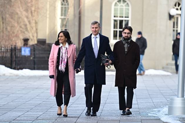 December 20, 2024, Ottawa, On, Canada: Liberal MP Anita Anand, left, arrives for a cabinet swearing-in ceremony at Rideau Hall in Ottawa, on Friday, Dec. 20, 2024. Ottawa Canada  - ZUMAc35_ 20241220_zaf_c35_014 Copyright: xSpencerxColbyx