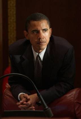 CAMPAIGN-OBAMA-STORIES In this May 31, 2002 file photograph, state senator Barack Obama from Chicago is pictured during session in the senate chambers in Springfield, Illinois. As Democratic presidential hopeful in the 2008 campaign, Obama is considered the Great Communicator in Training. (John Lee Chicago Tribune MCT) SPRINGFIELD IL USA EDITORIAL USE ONLY Copyright: xx 1056276 JohnxLeex krtphotoslive296399