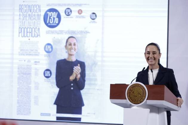 News Bilder des Tages MexicoÃ¢â‚¬â ¢s President, Claudia Sheinbaum speaking during a briefing conference at National Palace. on December 23, 2024 in Mexico City, Mexico. Mexico City Mexico - ZUMAe321 20241223_zia_e321_006 Copyright: xLuisxBarronx