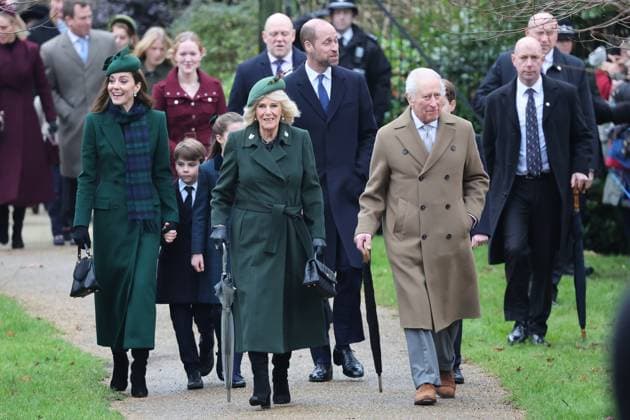 . 25 12 2024. Sandringham , United Kingdom. UK Royals attend the Christmas Day church service at Sandringham, United Kingdom.  xStephenxLockx xi-Imagesx IIM-25637-0016