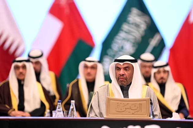(241226) -- KUWAIT CITY, Dec. 26, 2024 -- Kuwait s Minister of Foreign Affairs Abdullah Ali Al-Yahya chairs the 46th extraordinary session of the Gulf Cooperation Council (GCC) Ministerial Council in Kuwait City, Kuwait, on Dec. 26, 2024. The Gulf Cooperation Council (GCC) Ministerial Council on Thursday urged Syrian parties to prioritize national interests and reaffirmed support for Lebanon s sovereignty during its 46th extraordinary session in Kuwait. (Photo by Xinhua) KUWAIT-KUWAIT CITY-GCC MINISTERIAL COUNCIL-EXTRAORDINARY SESSION Asad 