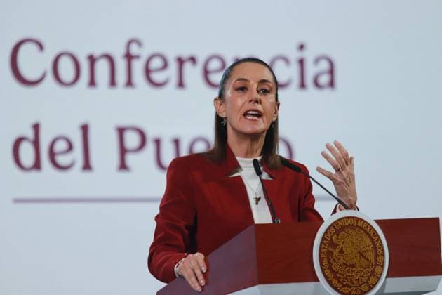 MexicoÃ¢â‚¬â ¢s President, Claudia Sheinbaum speaking about the tax system and the Mexicana de AviacioÂ³n s first anniversary during a briefing conference at National Palace. on December 26, 2024 in Mexico City, Mexico. Mexico City Mexico - ZUMAe321 20241226_zia_e321_002 Copyright: xCarlosxSantiagox