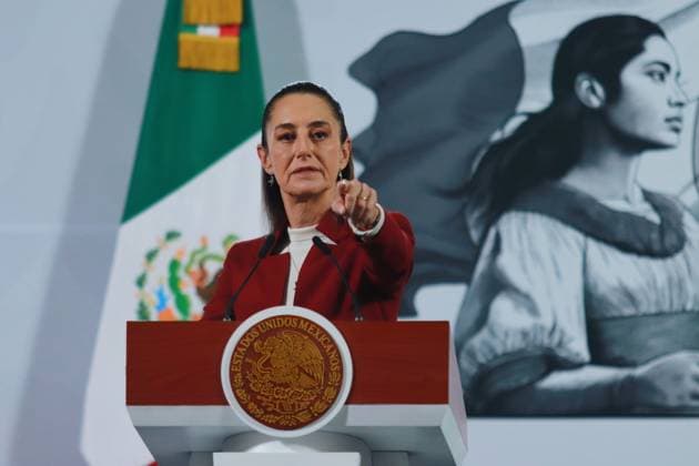 MexicoÃ¢â‚¬â ¢s President, Claudia Sheinbaum speaking about the tax system and the Mexicana de AviacioÂ³n s first anniversary during a briefing conference at National Palace. on December 26, 2024 in Mexico City, Mexico. Mexico City Mexico - ZUMAe321 20241226_zia_e321_004 Copyright: xCarlosxSantiagox