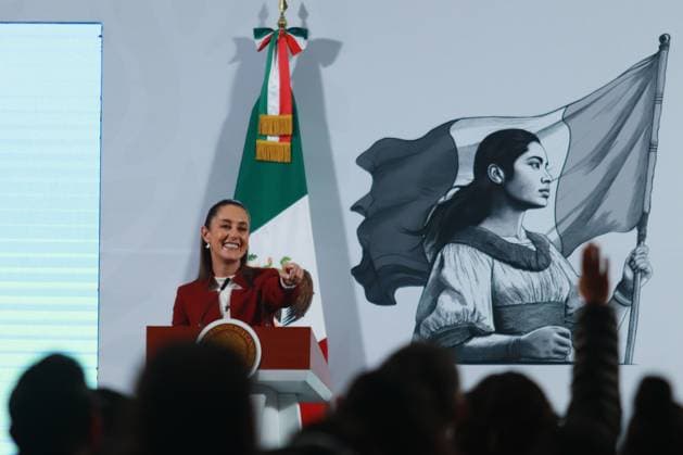 MexicoÃ¢â‚¬â ¢s President, Claudia Sheinbaum speaking about the tax system and the Mexicana de AviacioÂ³n s first anniversary during a briefing conference at National Palace. on December 26, 2024 in Mexico City, Mexico. Mexico City Mexico - ZUMAe321 20241226_zia_e321_008 Copyright: xCarlosxSantiagox