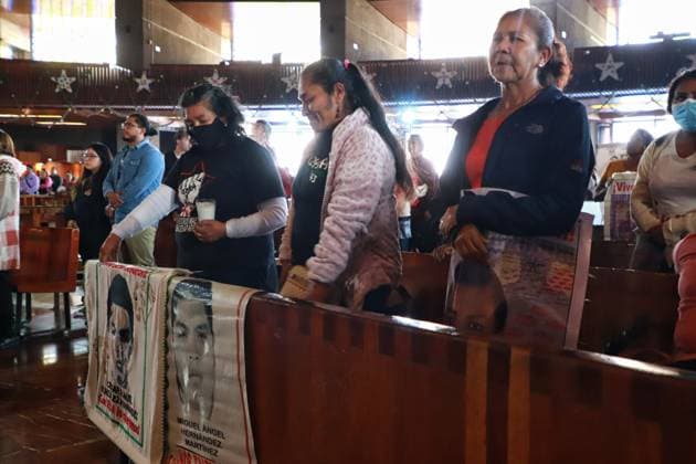 Relatives of the 43 missing students from Ayotzinapa Demonstration Relatives of the 43 missing students from Ayotzinapa during a holy mass in honor of the students disappeared at Basilica of Guadalupe. on December 26, 2024 in Mexico City, Mexico. (Photo by Carlos Santiago Eyepix Group). Copyright: xCarlosxSantiago xEyepixxGroupx CS_26122024_139665