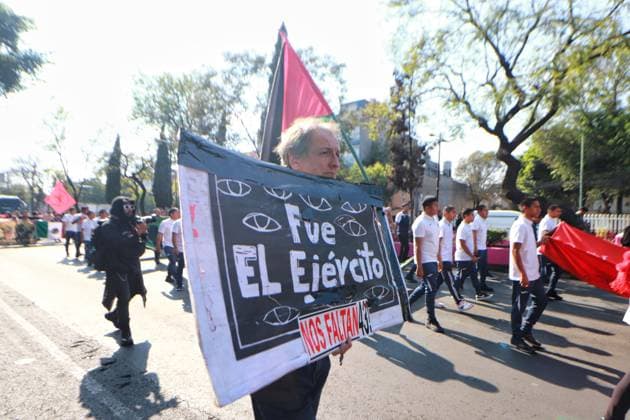 Relatives of the 43 missing students from Ayotzinapa Demonstration A person taking part during a demonstration for the 43 missing students from Ayotzinapa from the Glorieta de Peralvillo to the Basilica of Guadalupe. on December 26, 2024 in Mexico City, Mexico. (Photo by Carlos Santiago Eyepix Group). Copyright: xCarlosxSantiago xEyepixxGroupx CS_26122024_139682