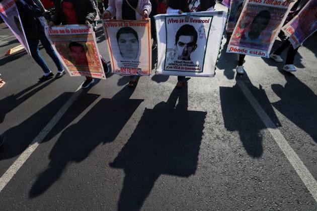 Relatives of the 43 missing students from Ayotzinapa Demonstration Relatives of the 43 missing students from Ayotzinapa take part during a demonstration from the Glorieta de Peralvillo to the Basilica of Guadalupe. on December 26, 2024 in Mexico City, Mexico. (Photo by Carlos Santiago Eyepix Group). Copyright: xCarlosxSantiago xEyepixxGroupx CS_26122024_139683