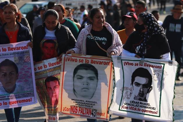 Relatives of the 43 missing students from Ayotzinapa take part during a demonstration from the Glorieta de Peralvillo to the Basilica of Guadalupe. on December 26, 2024 in Mexico City, Mexico. Mexico City Mexico - ZUMAe321 20241226_zia_e321_041 Copyright: xCarlosxSantiagox