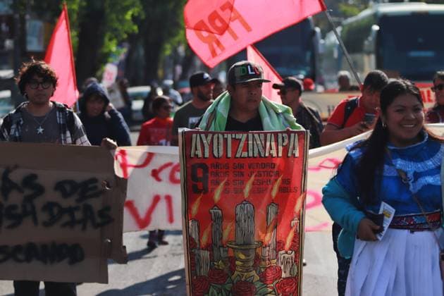 Rural students of Ayotzinapa taking part during a demonstration for the 43 missing students from Ayotzinapa from the Glorieta de Peralvillo to the Basilica of Guadalupe. on December 26, 2024 in Mexico City, Mexico. Mexico City Mexico - ZUMAe321 20241226_zia_e321_048 Copyright: xCarlosxSantiagox