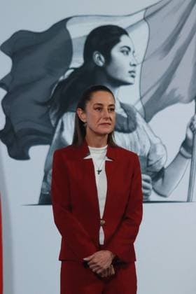 Sheinbaum Holds A Press Briefing - Mexico City Mexico’s President, Claudia Sheinbaum speaking about the tax system and the Mexicana de Aviación s first anniversary during a briefing conference at National Palace. Mexico City, Mexico, December 26, 2024. Photo by Carlos Santiago Eyepix Group ABACAPRESS.COM Mexico City Mexico  Copyright: xEyepix ABACAx