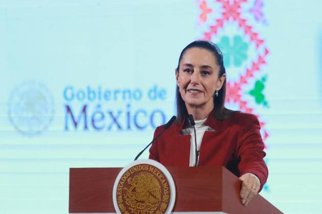 Sheinbaum Holds A Press Briefing - Mexico City Mexico’s President, Claudia Sheinbaum speaking about the tax system and the Mexicana de Aviación s first anniversary during a briefing conference at National Palace. Mexico City, Mexico, December 26, 2024. Photo by Carlos Santiago Eyepix Group ABACAPRESS.COM Mexico City Mexico  Copyright: xEyepix ABACAx