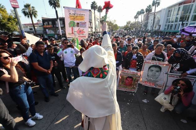 Relatives Of The 43 Missing Students Rally - Mexico City Relatives of the 43 missing students from Ayotzinapa take part during a demonstration from the Glorieta de Peralvillo to the Basilica of Guadalupe. Mexico City, Mexico, December 26, 2024. Photo by Carlos Santiago Eyepix Group ABACAPRESS.COM. Mexico City Mexico  Copyright: xEyepix ABACAx
