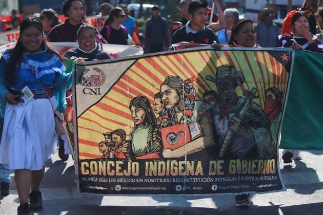 Relatives Of The 43 Missing Students Rally - Mexico City Rural students of Ayotzinapa taking part during a demonstration for the 43 missing students from Ayotzinapa from the Glorieta de Peralvillo to the Basilica of Guadalupe. Mexico City, Mexico, December 26, 2024. Photo by Carlos Santiago Eyepix Group ABACAPRESS.COM. Mexico City Mexico  Copyright: xEyepix ABACAx