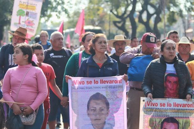 Relatives Of The 43 Missing Students Rally - Mexico City Relatives of the 43 missing students from Ayotzinapa take part during a demonstration from the Glorieta de Peralvillo to the Basilica of Guadalupe. Mexico City, Mexico, December 26, 2024. Photo by Carlos Santiago Eyepix Group ABACAPRESS.COM. Mexico City Mexico  Copyright: xEyepix ABACAx