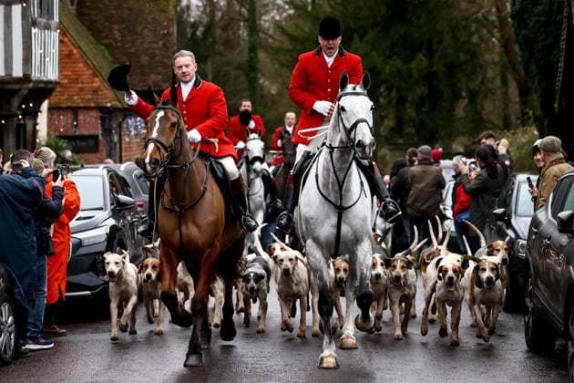 Bilder des Jahres 2024, News 12 Dezember News Themen der Woche KW52 Annual Boxing Day hunt in Chiddingstone 26.12.2024. Members of the Old Surrey, Burstow and West Kent Hunt take part in their annual Boxing Day hunt in Chiddingstone  Copyright: xJackxTaylorx NINTCHDBPICT000959876034