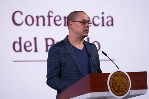 December 27, 2024, Mexico City, Df, Mexico: Mexican Digital Transformation head Pepe Merino, responds to a question during the daily news conference at the National Palace, December 27, 2024 in Mexico City, Mexico. Mexico is releasing a new cellphone app to contact the Mexican consulate for migrants in the United States who are detained by U.S. immigration. Mexico City Mexico - ZUMAp138 20241227_zaa_p138_013 Copyright: xPresidenciaxDexLaxRepublicaxMexix