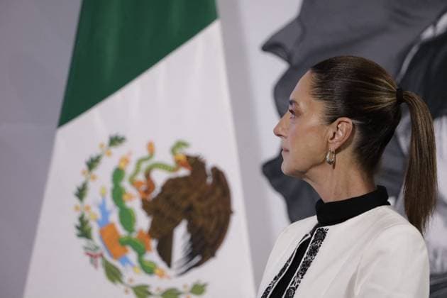 President Sheinbaum News Conference - Mexico Mexico’s President, Claudia Sheinbaum speaking during a briefing conference at National Palace. on January 2, 2025 in Mexico City, Mexico. Photo by Luis Barron Eyepix Group ABACAPRESS.COM Mexico City Mexico  Copyright: xBarronxLuis Eyepix ABACAx
