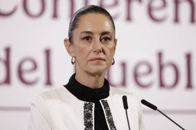 President Sheinbaum News Conference - Mexico Mexico’s President, Claudia Sheinbaum speaking during a briefing conference at National Palace. on January 2, 2025 in Mexico City, Mexico. Photo by Luis Barron Eyepix Group ABACAPRESS.COM Mexico City Mexico  Copyright: xBarronxLuis Eyepix ABACAx