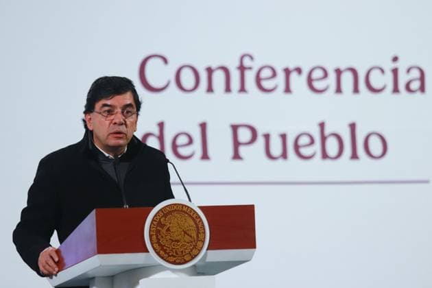 Mexico™s President Claudia Sheinbaum Briefing Jesus Ramirez Cuevas, Coordinator of Advisors to the Presidency of Mexico speaking during a briefing conference about the National Development Plan, which defines the economic, social and political priorities for the six-year term, and the evolution of the price of regular gasoline at the National Palace. on January 3, 2024 in Mexico City, Mexico. (Photo by Carlos Santiago Eyepix Group) Copyright: xCarlosxSantiago xEyepixxGroupx CS_03012025_139876