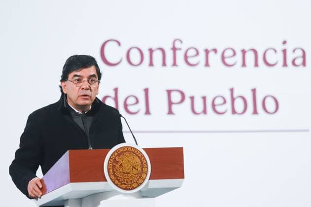 Mexico™s President Claudia Sheinbaum Briefing Jesus Ramirez Cuevas, Coordinator of Advisors to the Presidency of Mexico speaking during a briefing conference about the National Development Plan, which defines the economic, social and political priorities for the six-year term, and the evolution of the price of regular gasoline at the National Palace. on January 3, 2024 in Mexico City, Mexico. Mexico City CDMX Mexico Copyright: xCarlosxSantiagox