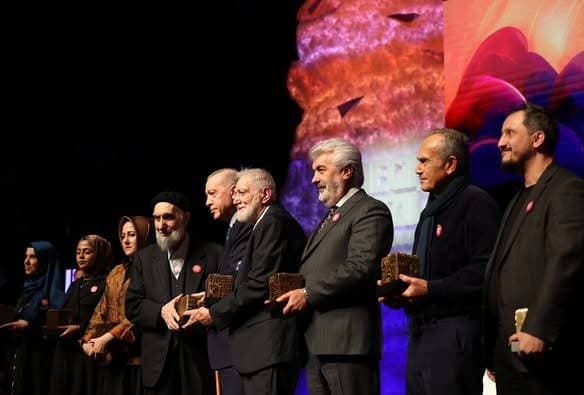 Turkish President Recep Tayyip Erdogan attends the 2024 Necip Fazil Awards Ceremony Turkish President Recep Tayyip Erdogan attends the 2024 Necip Fazil Awards Ceremony, Turkey, on Jan. 4, 2025, Photo by Turkish presidency apaimages Istanbul Istanbul Turkey 040125_Turkey_TPO_00(3) Copyright: xapaimagesxTurkishxpresidencyx xapaimagesx