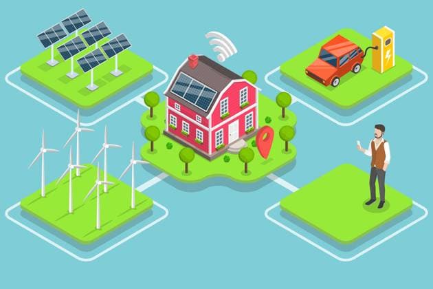 3D Isometric Flat konzeptionelle Illustration von Smart Grid, Nachhaltigkeit und Öko-Energie<br>3D Isometric Flat Conceptual Illustration of Smart Grid, Nachhaltigkeit und Öko-Energie 3D Isometric Flat Conceptual Illustration of Smart Grid, Sustainability and Eco Energy 3D Isometric Flat Conceptual Illustration of Smart Grid, Sustainability and Eco Energy Copyright: xZoonar.com AnastasiiaxTorianykx 22581184