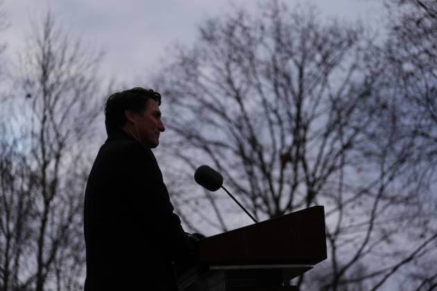 January 6, 2025, Ottawa, On, Canada: Prime Minister Justin Trudeau announces his resignation as Liberal leader and prime minister outside Rideau Cottage in Ottawa on Monday, Jan.6, 2025. Ottawa Canada  - ZUMAc35_ 20250106_zaf_c35_019 Copyright: xSeanxKilpatrickx